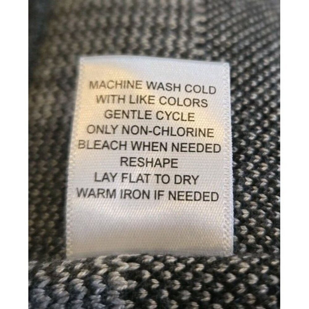 Lety And Me‎ Womens Geometric Size Large Sweater Grey Black Rayon Mod 70s EUC - Picture 9 of 9